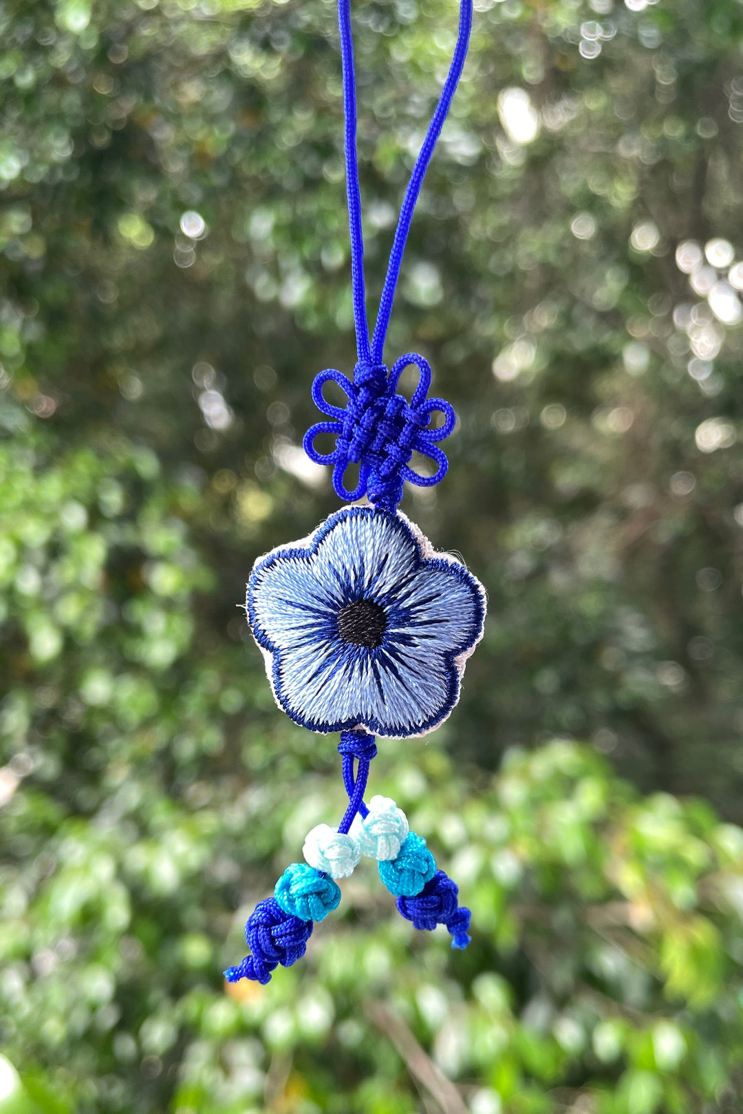 Amuleto Norigae Flor Azul