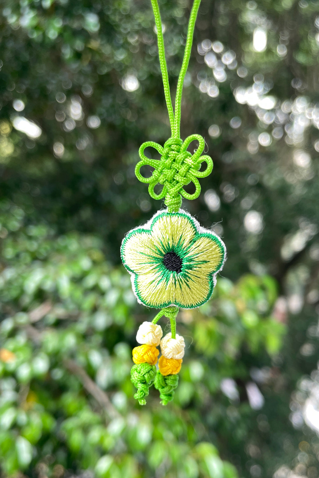 Amuleto Norigae Flor Verde
